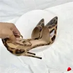 Escarpin Travesti Leopard Lanieres Peep Toe Grande Pointure - galerie