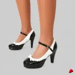 Escarpin Travesti Mary Jane Cuir Verni Patchwork Grande Pointure — image principale