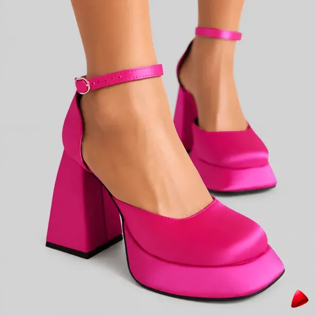 Escarpin Travesti Mary Jane Plateforme Talon Bloc Grande Pointure 48 - image principale