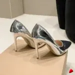 Escarpin Travesti Cuir Souple Pointu Metallise Mariage Soiree — galerie