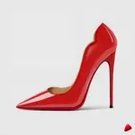 Escarpin Travesti Mince Pointu 12cm Semelle Rouge Grande Pointure - galerie