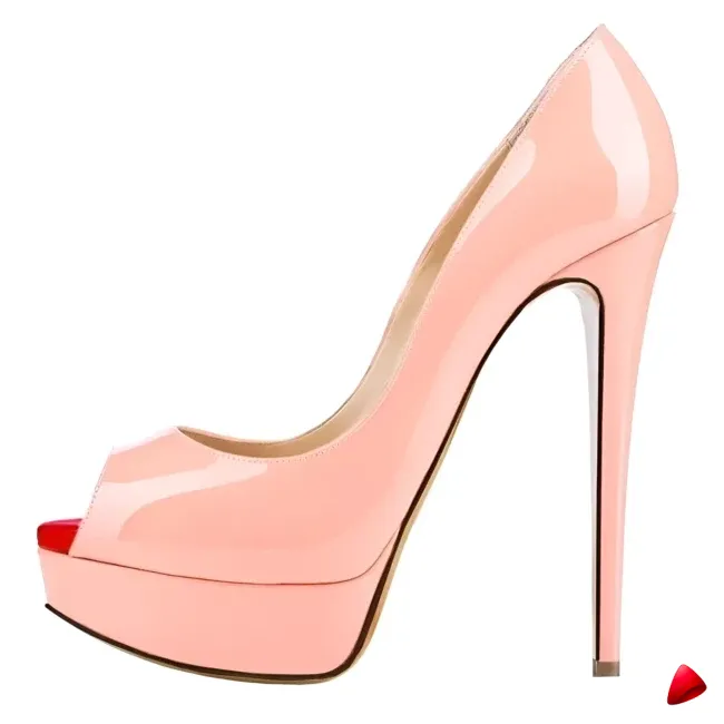 Escarpin Travesti Plateforme Peep Toe 14cm Talon Aiguille Multi Coloris — galerie