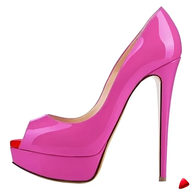 Escarpin Travesti Plateforme Peep Toe 14cm Talon Aiguille Multi Coloris — galerie