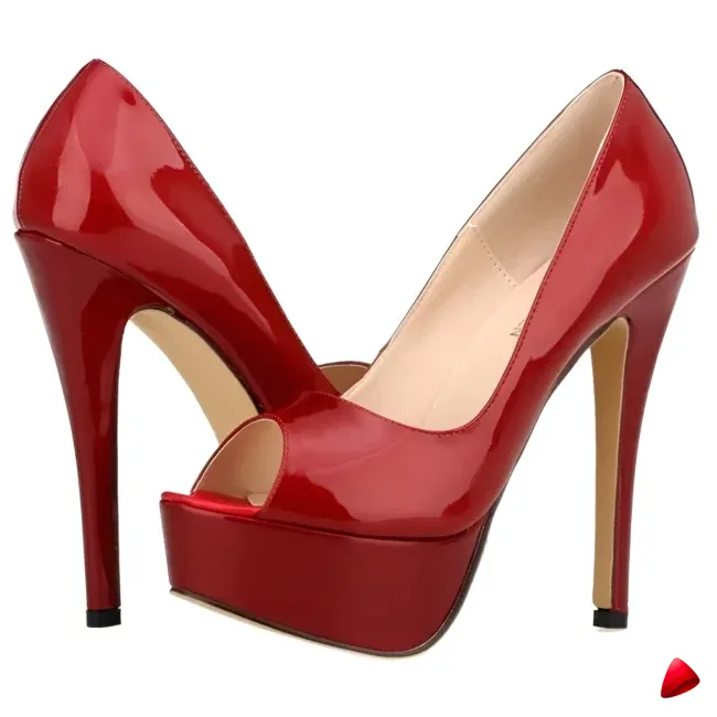 Escarpin Travesti Plateforme Peep Toe 14cm Talon Aiguille Multi Coloris — galerie