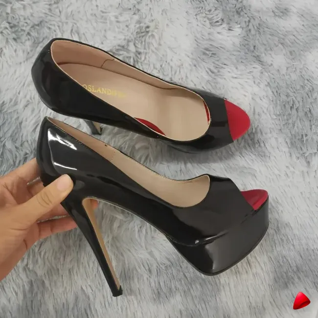 Escarpin Travesti Plateforme Peep Toe 14cm Talon Aiguille Multi Coloris — galerie