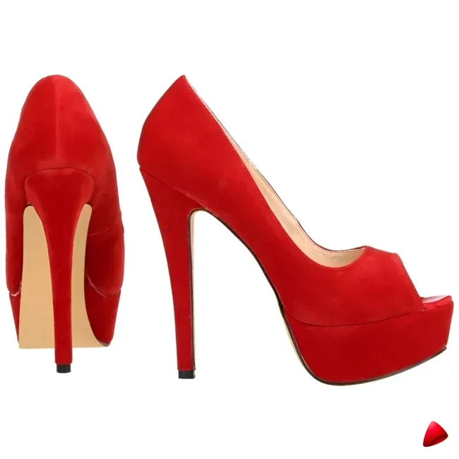 Escarpin Travesti Peep Toe Plateforme Aiguille Grande Pointure - galerie