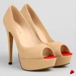 Escarpin Travesti Peep Toe Plateforme Aiguille Grande Pointure - image principale