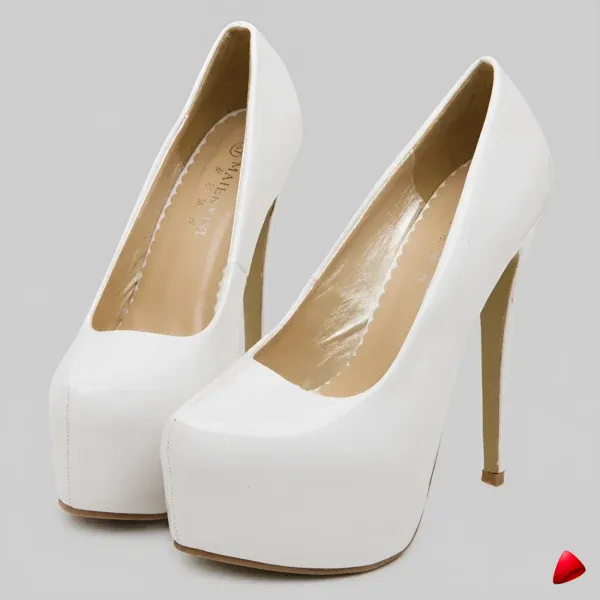 Escarpin Travesti Plateforme Cuir Verni Stiletto Grande Pointure - image principale