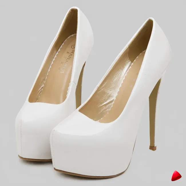 Escarpin Travesti Plateforme Cuir Verni Stiletto Grande Pointure — image principale