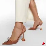 Escarpin Travesti Slingback PVC Transparent Strass Noeud Papillon — galerie