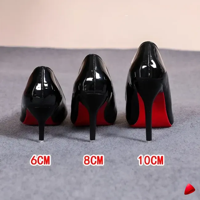 Escarpin Travesti Classique Cuir Verni Semelle Rouge Stiletto — galerie