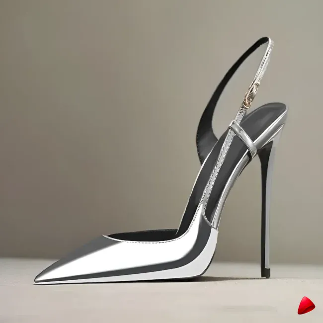 Escarpin Travesti Slingback Semelle Rouge Pointu Grande Pointure - galerie