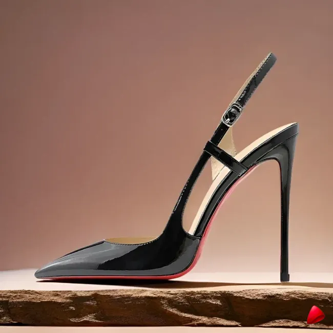 Escarpin Travesti Slingback Semelle Rouge Pointu Grande Pointure - galerie