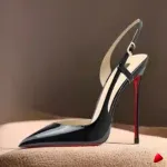 Escarpin Travesti Slingback Semelle Rouge Pointu Grande Pointure - galerie