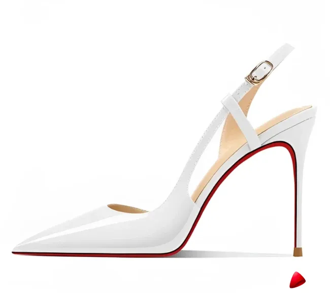 Escarpin Travesti Slingback Semelle Rouge Pointu Grande Pointure - galerie