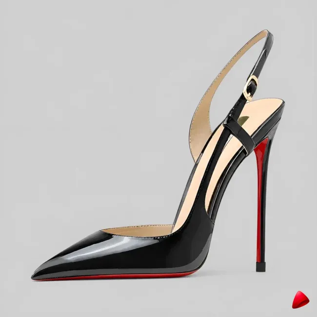 Escarpin Travesti Slingback Semelle Rouge Pointu Grande Pointure - image principale