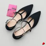 Escarpin Travesti Slingback Pointu Kitten Heel Découpe Noir - photo principale travesti & crossdresser