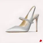 Escarpin Travesti Slingback Strass Bandeau Pointu Grande Pointure - galerie