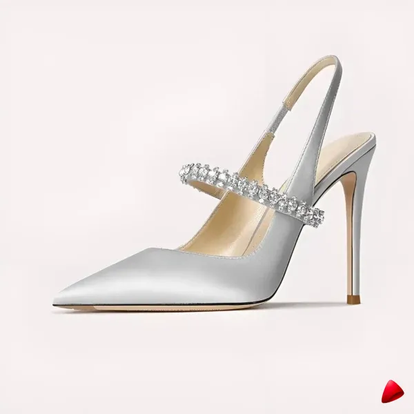 Escarpin Travesti Slingback Strass Bandeau Pointu Grande Pointure — galerie