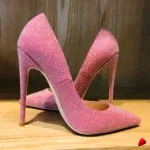 Escarpin Travesti Strass Pointu Rose Talon Aiguille Mariage Grande Pointure - galerie