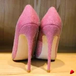 Escarpin Travesti Strass Pointu Rose Talon Aiguille Mariage Grande Pointure - galerie