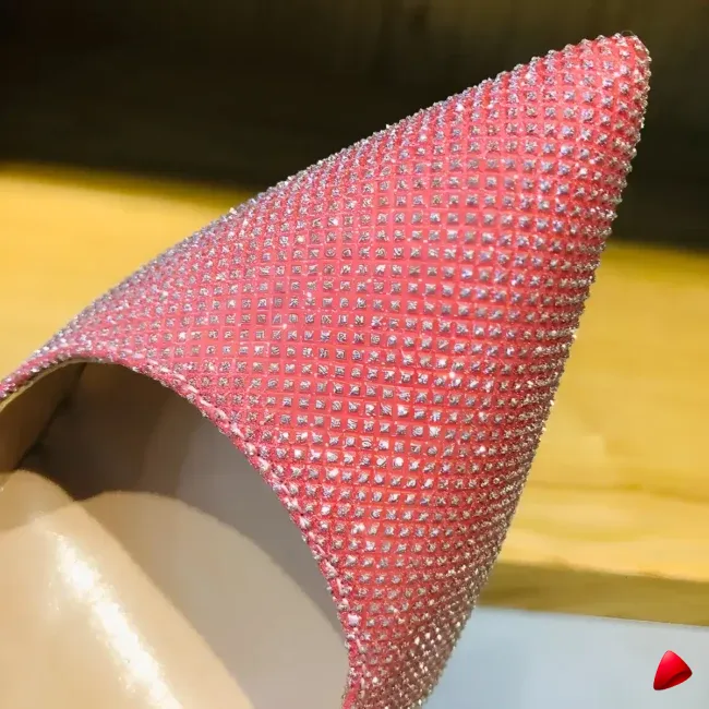 Escarpin Travesti Strass Pointu Rose Talon Aiguille Mariage Grande Pointure - galerie