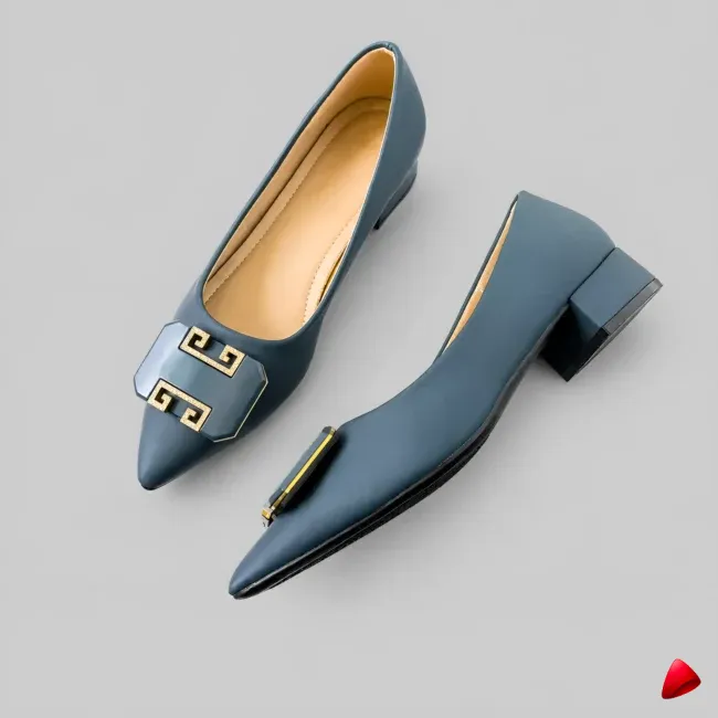 Escarpin Travesti Bleu Royal Talon Bas 3cm Bout Pointu Grande Pointure - image principale