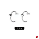 Faux Piercing Levre Travesti Lot 2pcs Sans Percage Acier - galerie