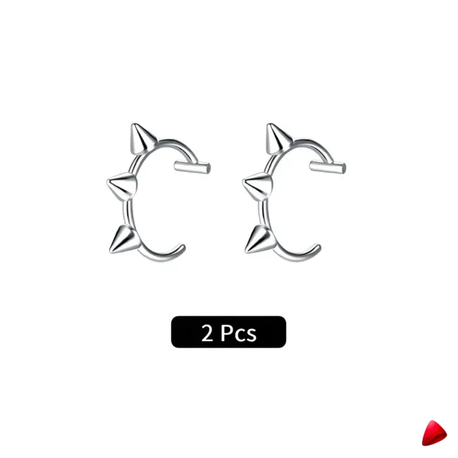 Faux Piercing Levre Travesti Lot 2pcs Sans Percage Acier - galerie