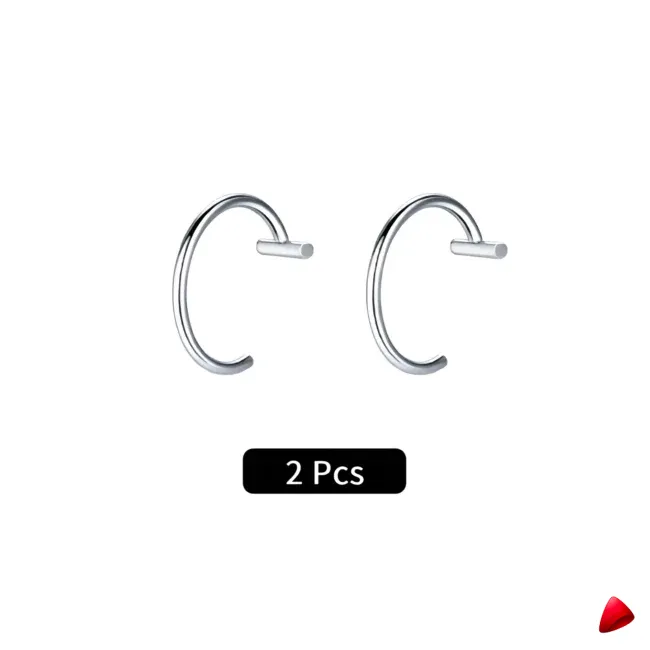 Faux Piercing Levre Travesti Lot 2pcs Sans Percage Acier - galerie