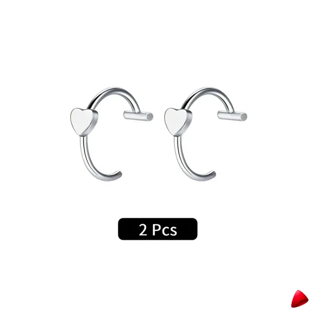 Faux Piercing Levre Travesti Lot 2pcs Sans Percage Acier - galerie