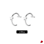 Faux Piercing Levre Travesti Lot 2pcs Sans Percage Acier - galerie