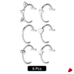 Faux Piercing Levre Travesti Lot 2pcs Sans Percage Acier - galerie
