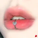 Faux Piercing Levre Travesti Lot 2pcs Sans Percage Acier - galerie