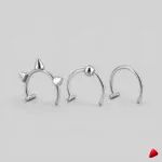 Faux Piercing Levre Travesti Lot 2pcs Sans Percage Acier - image principale