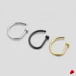 Faux Piercing Nez Travesti Anneau Clip Acier Sans Percage - image principale