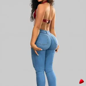 Jean Push-Up Travesti Taille Haute Slim — image principale