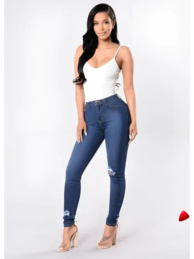 Jean Skinny Travesti Déchiré Plus Size — galerie