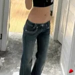 Jean Travesti Wide Leg Y2K Vintage Évasé Low-Waist — galerie