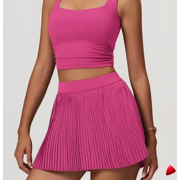 Jupe Sport Travesti Tennis Plissée 2 Pièces Short Intégré — galerie
