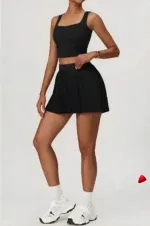Jupe Sport Travesti Tennis Plissée 2 Pièces Short Intégré — galerie