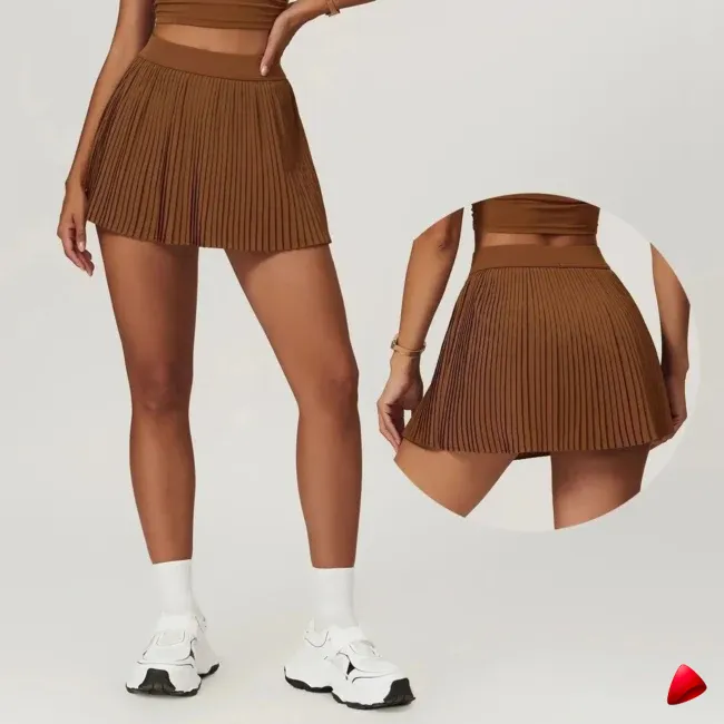 Jupe Sport Travesti Tennis Plissée 2 Pièces Short Intégré — galerie
