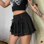 Jupe Travesti Gothique Plissée Lacée Mesh — galerie