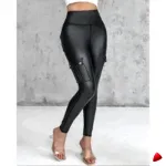 Legging Cargo Travesti Faux Cuir Poches Taille Haute — galerie