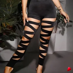 Legging Travesti Lacets Cross Binding Taille Haute — galerie