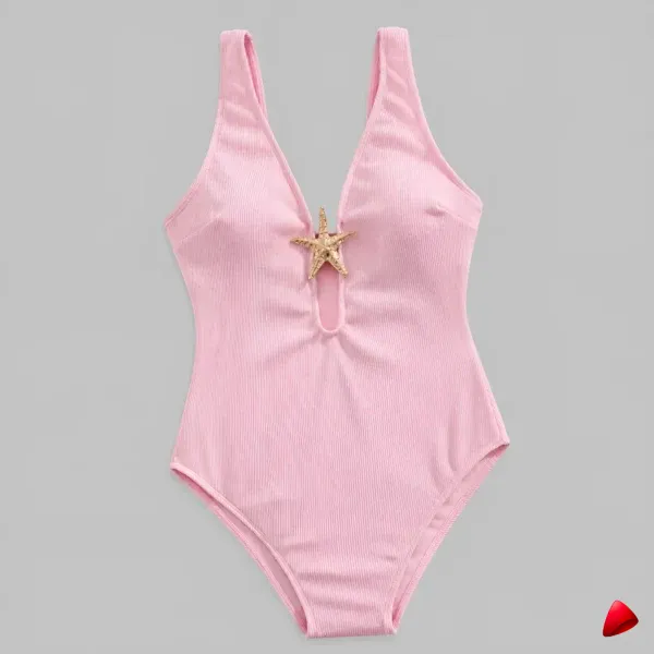 Maillot Travesti Une Pièce Étoile Mer Décolleté Plongeant — image principale