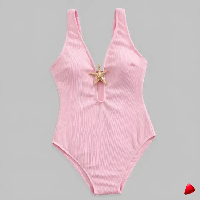 Maillot Travesti Une Pièce Étoile Mer Décolleté Plongeant — image principale