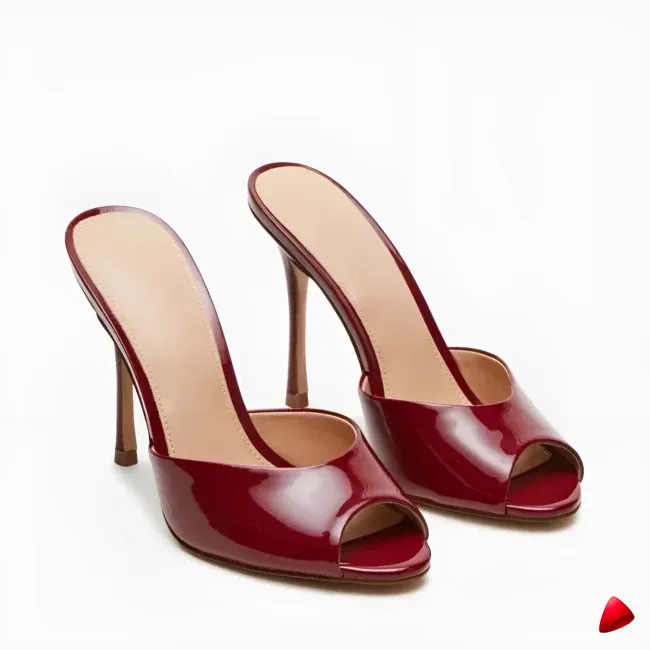 Mule Travesti Sandale Bout Ouvert Talon Aiguille 12cm Multi - galerie