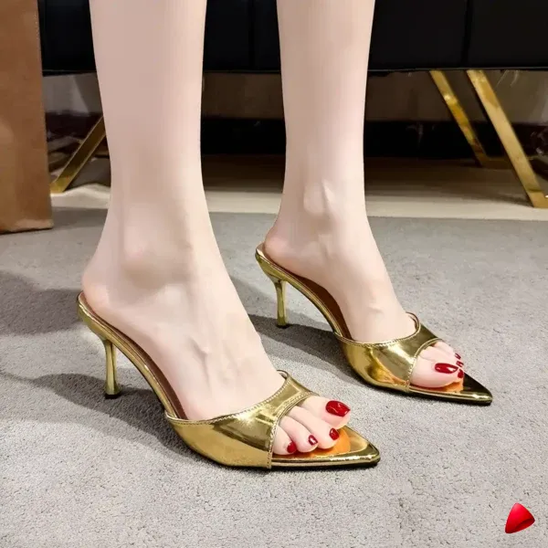 Mule Travesti Bout Pointu Stiletto Talon Aiguille Multi Coloris — galerie
