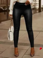 Pantalon Simili Cuir Travesti Dentelle Taille Haute — galerie